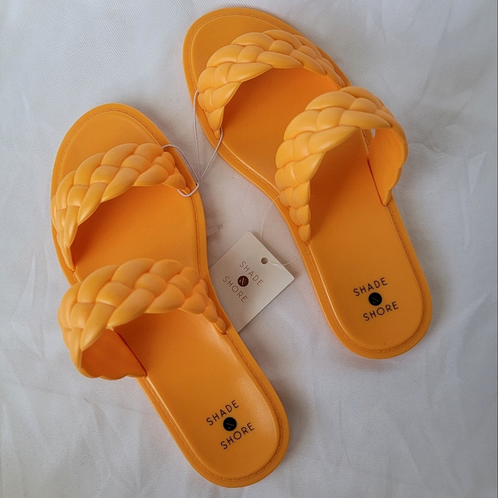 Shade & Shore Reign Braided Jelly Sandals Orange